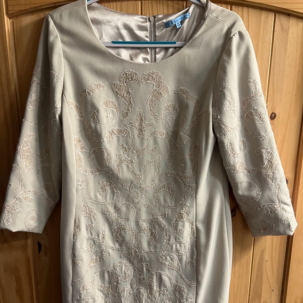 ANTONIO MELANI Cream Long Sleeve Dress